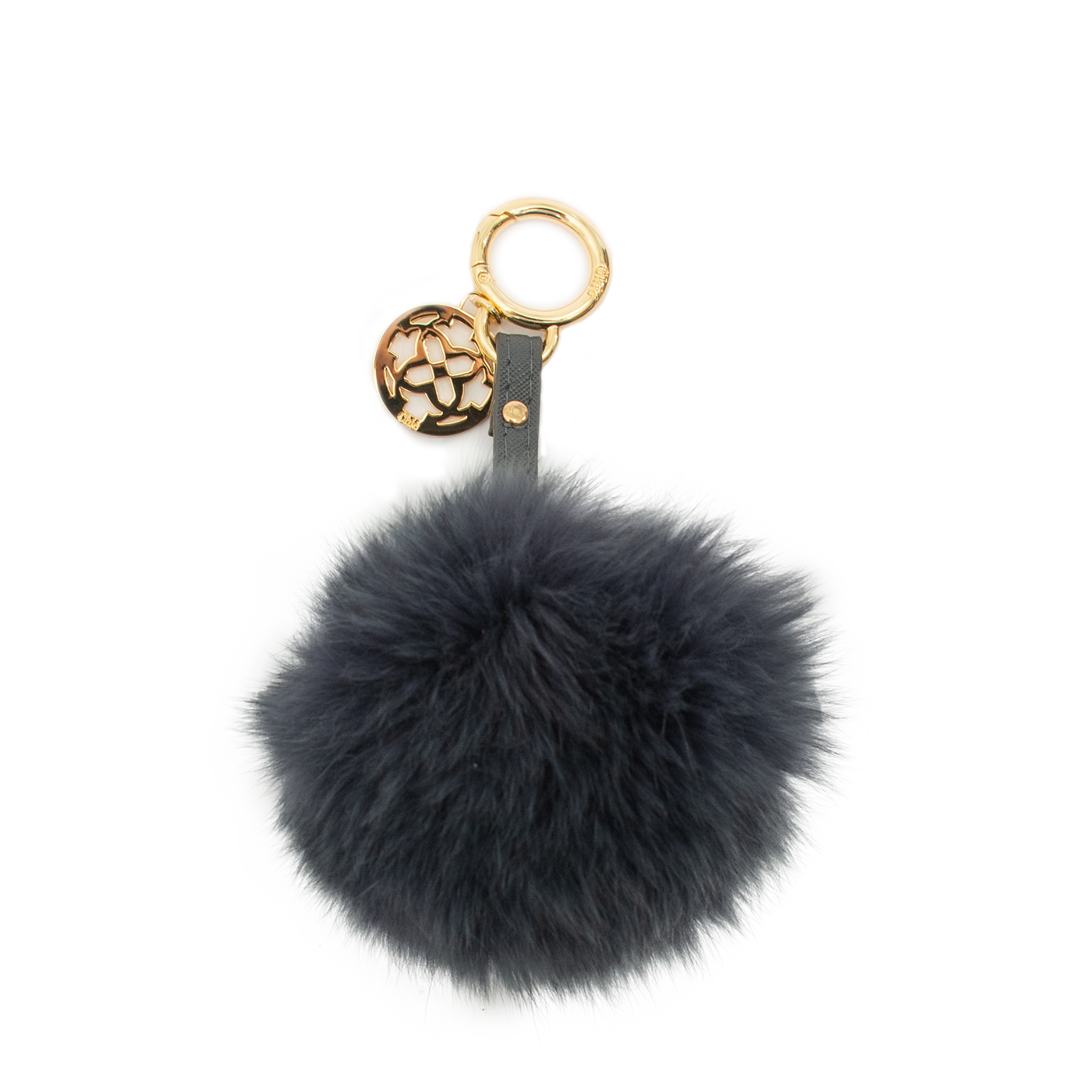 Beautiful Grey Pompom Bag Charms By Chic