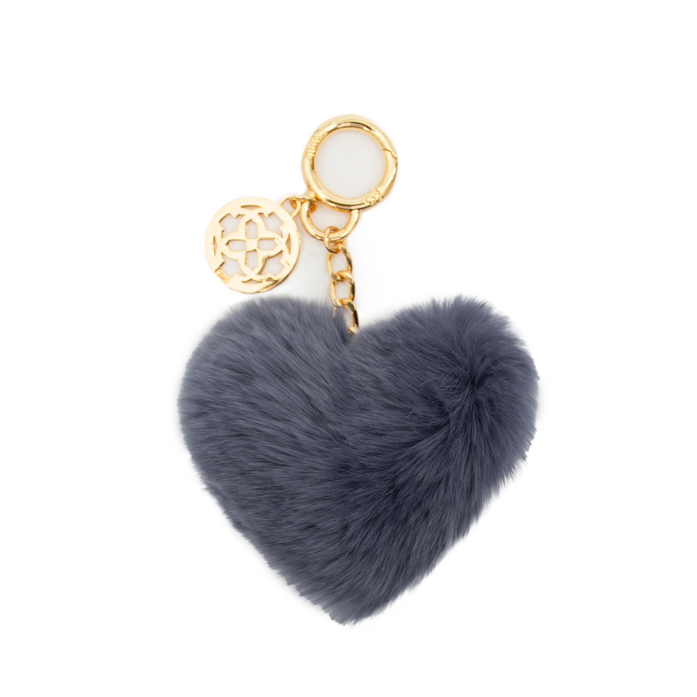 Elegant Blue Heart Shaped Chic Pompom Bag Charms