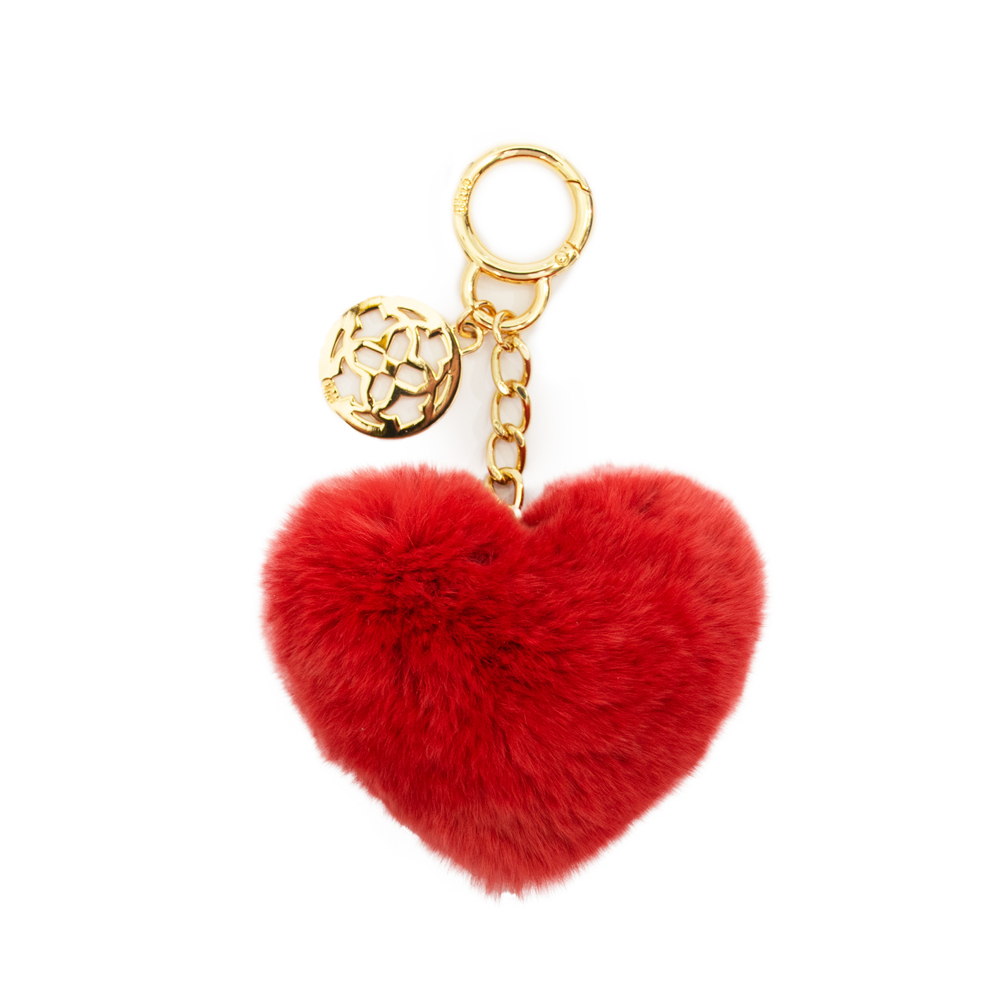 Elegant Red Heart Shaped Chic Pompom Bag Charms