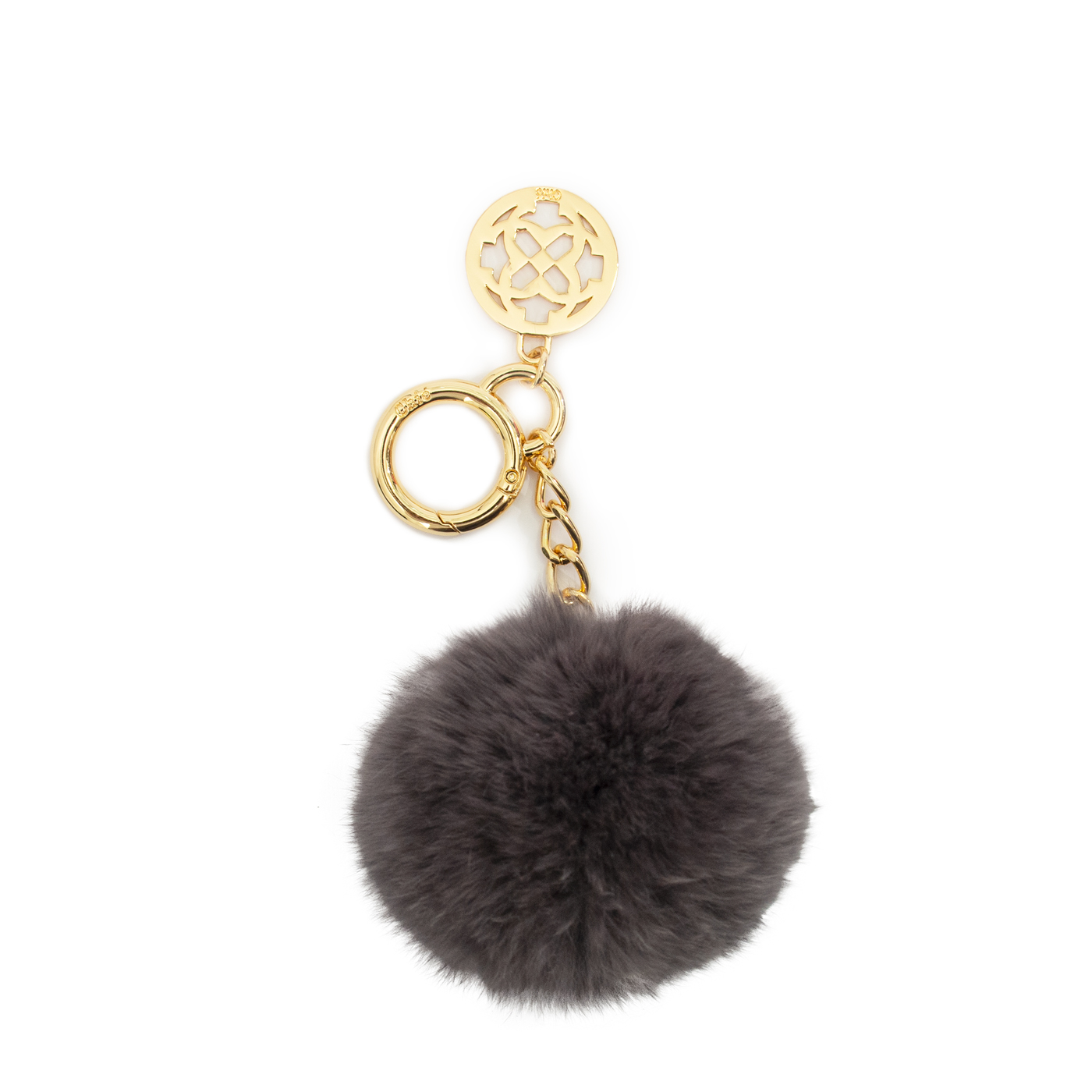 Trendy Grey Chic Pompom Bag Charms