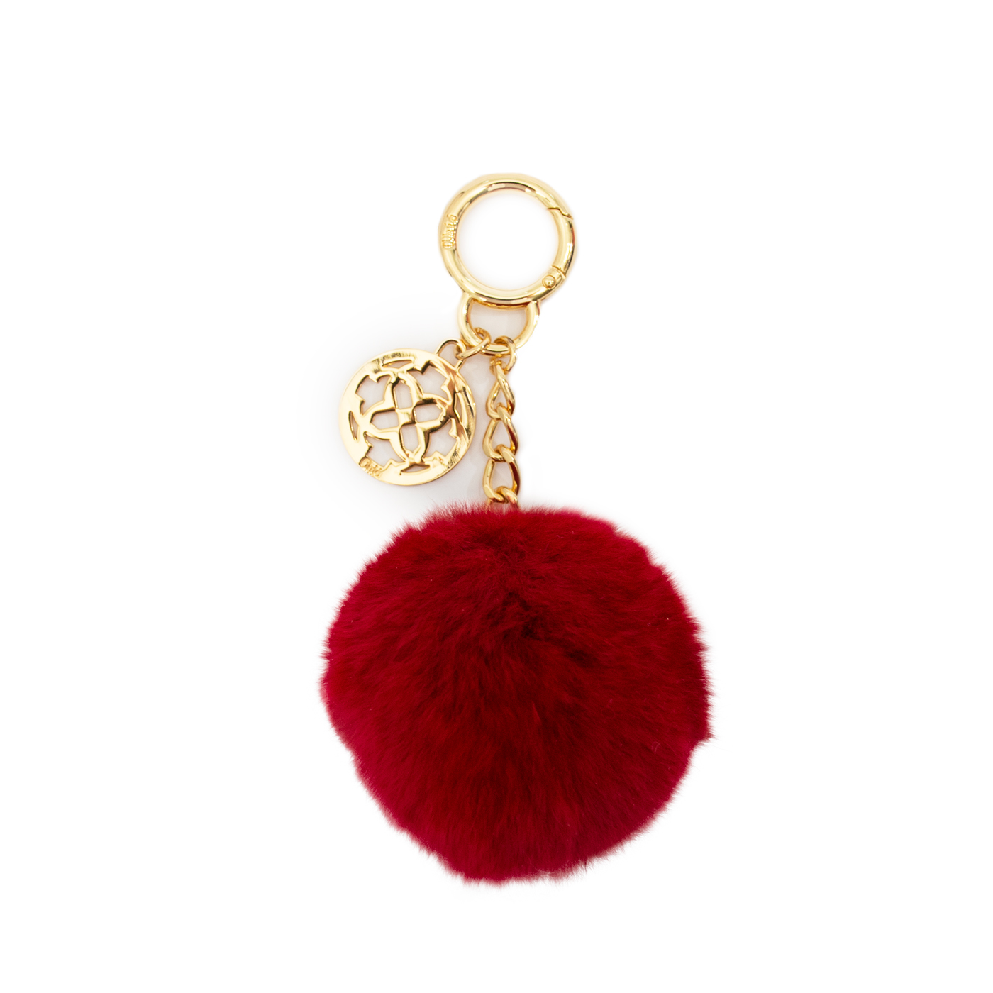 Trendy Maroon Chic Pompom Bag Charms