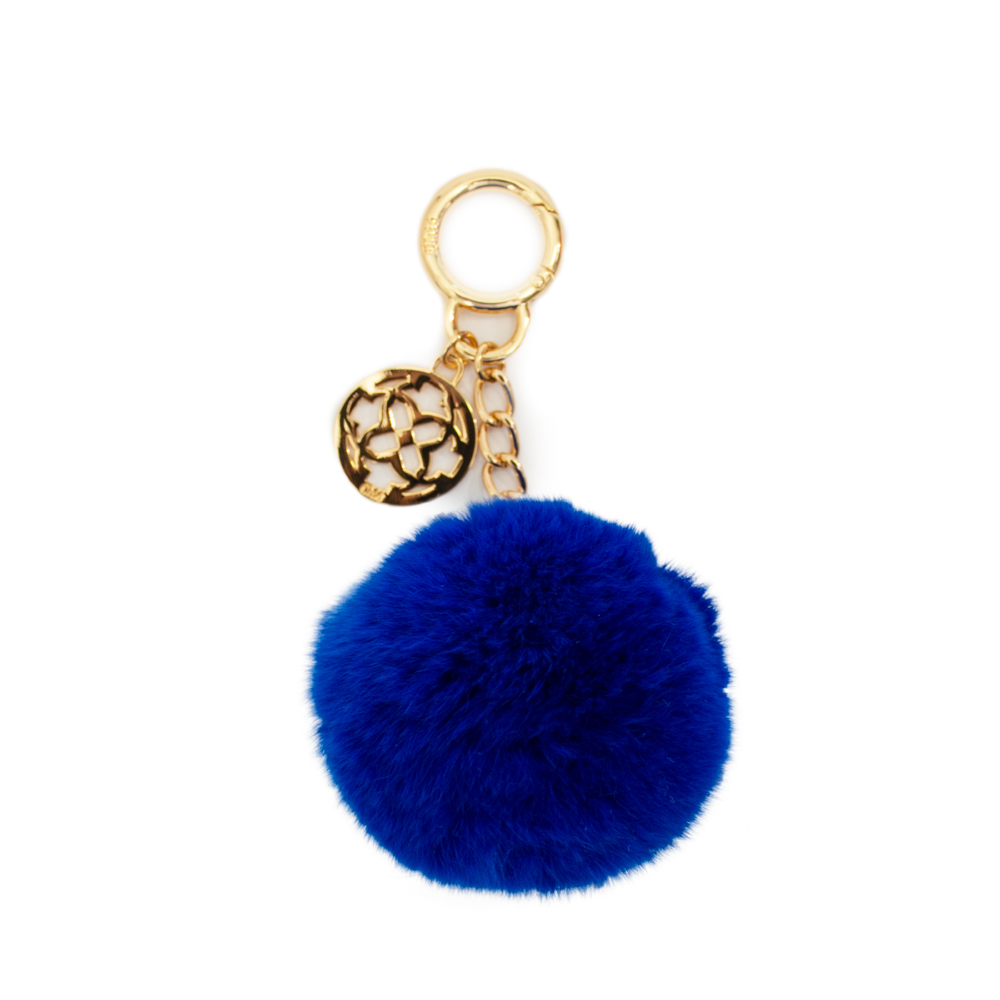 Trendy Navy Blue Chic Pompom Bag Charms
