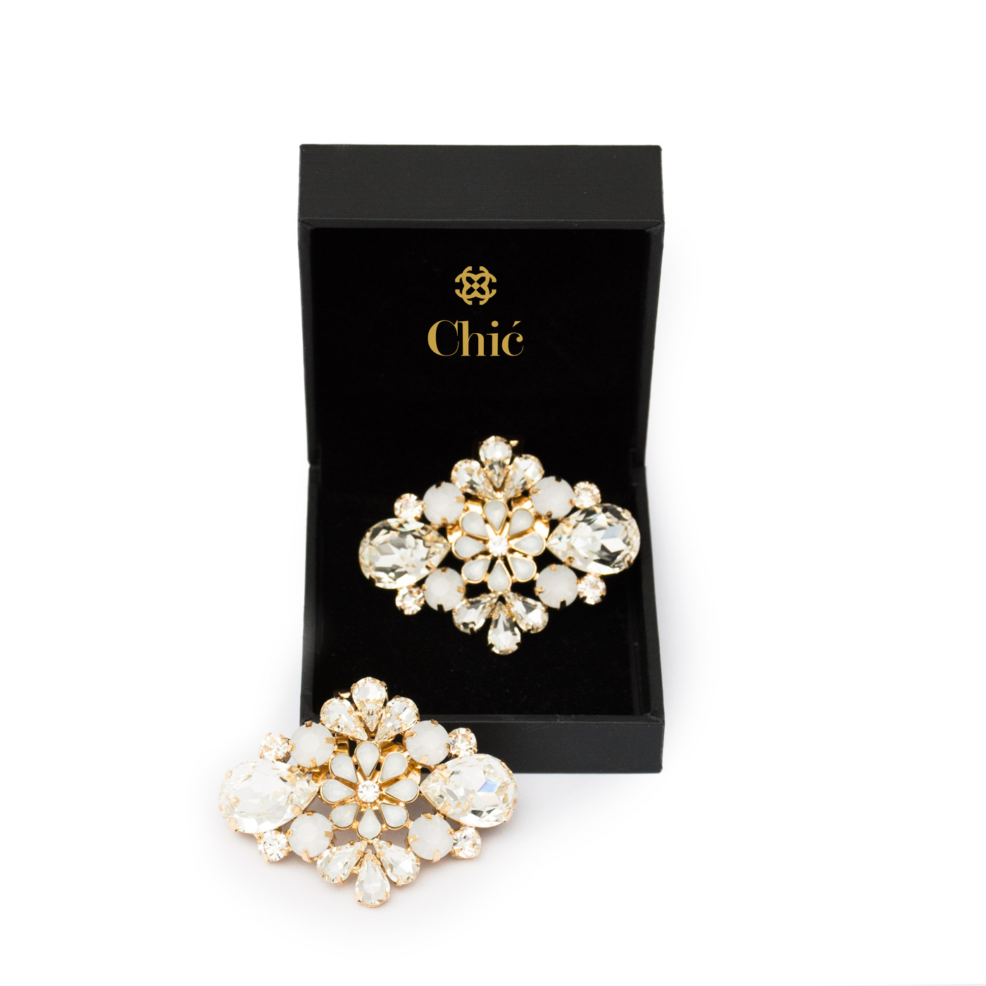 Chic Rhinestone Gold Plated Crystal Jewels