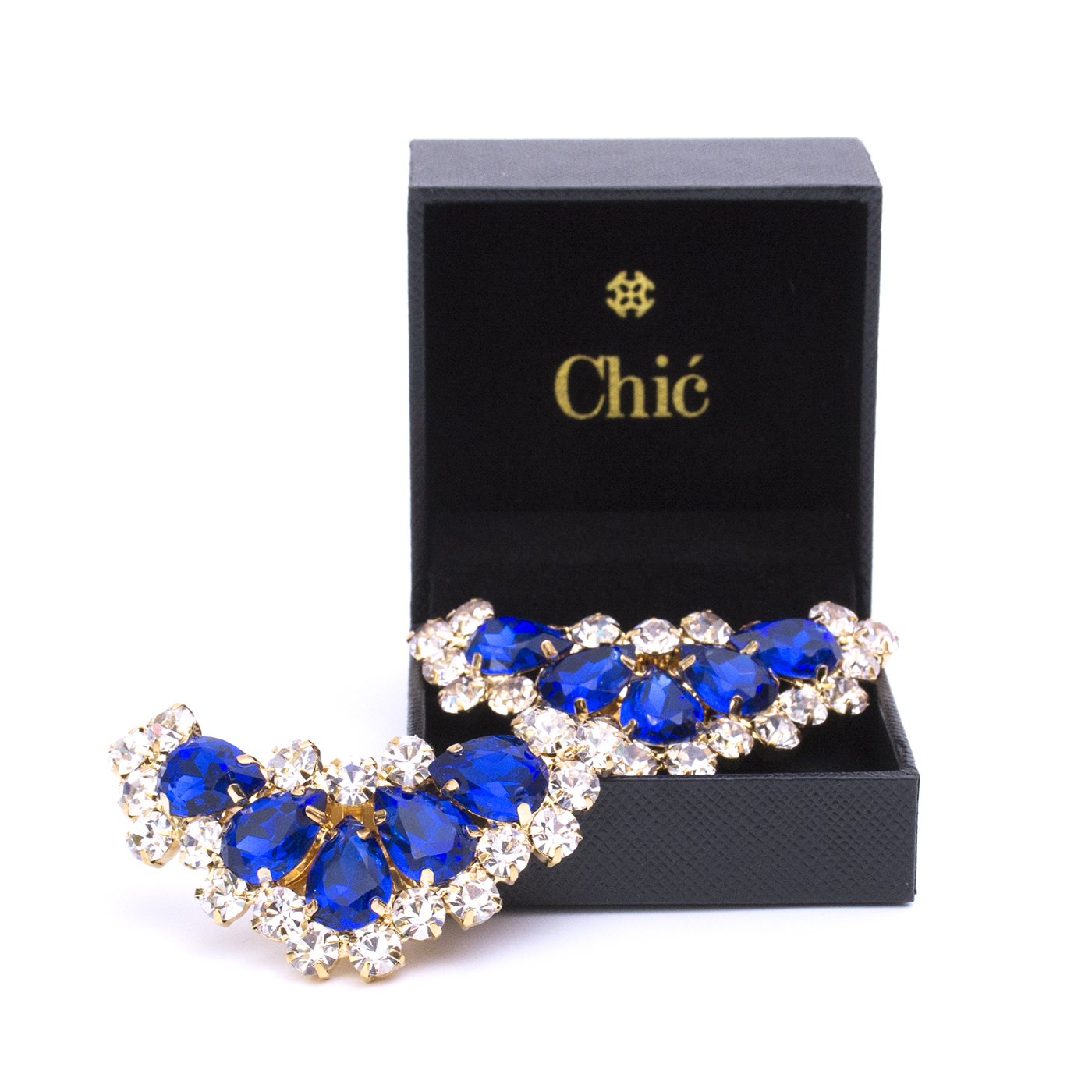 Rhinestone Gold Plated Blue Crystal Chic Jewels