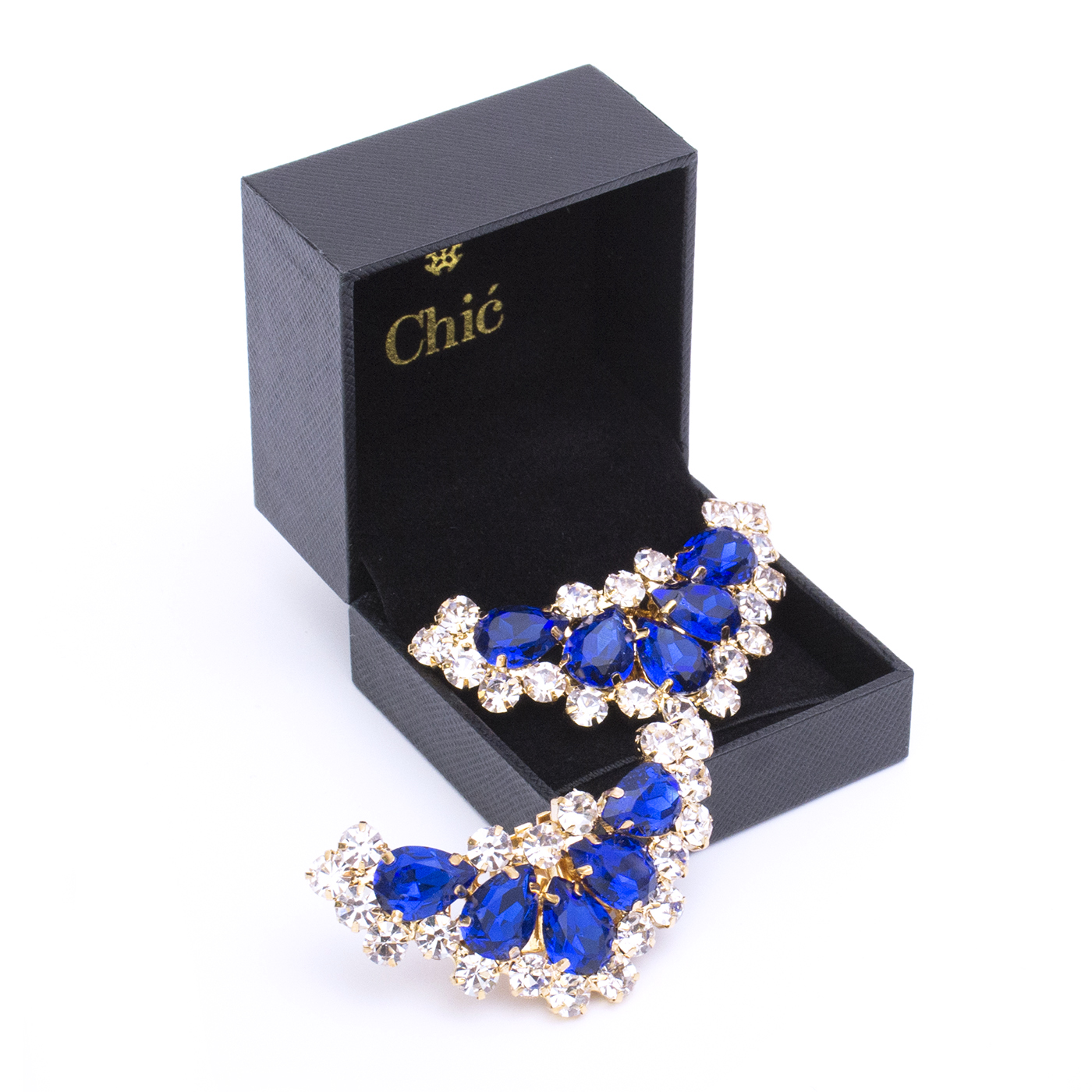 Rhinestone Gold Plated Blue Crystal Chic Jewels