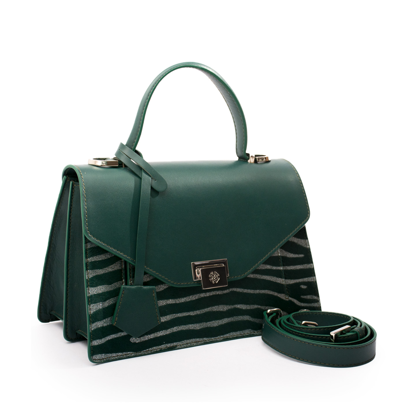 Voguish Leather Zebra Print Handbag