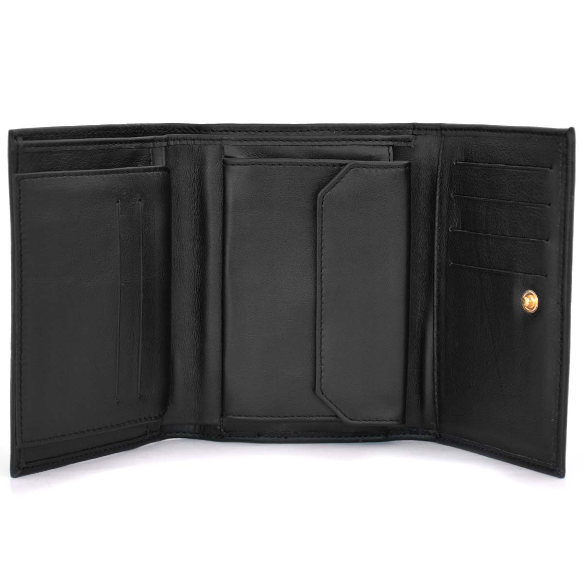 Ripani Tri-Fold Black Color Leather Women Wallet