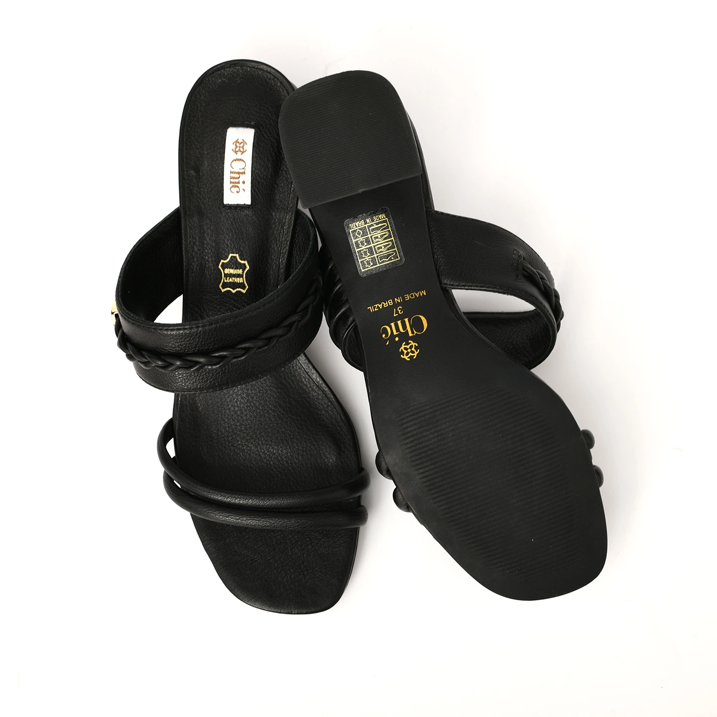 Ladies Classic Block Heel Slippers by Chic