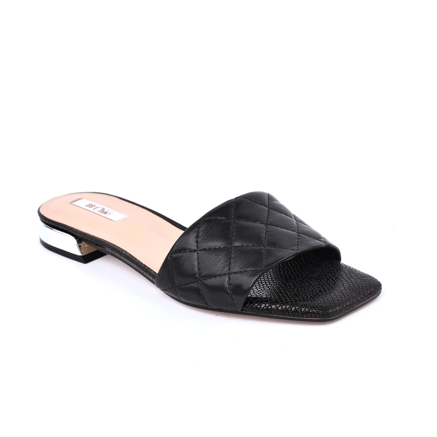 Quilted Wide Strap Flat Slipper By Chic