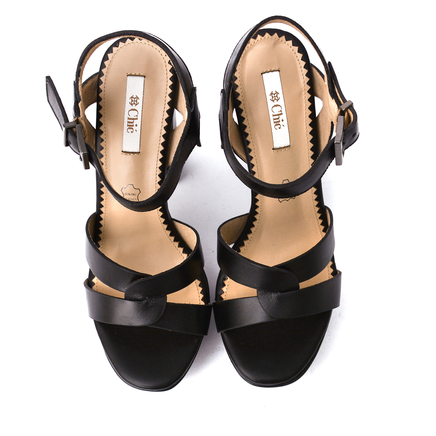 Chic Platform Sandals in Classic Nappa Leather