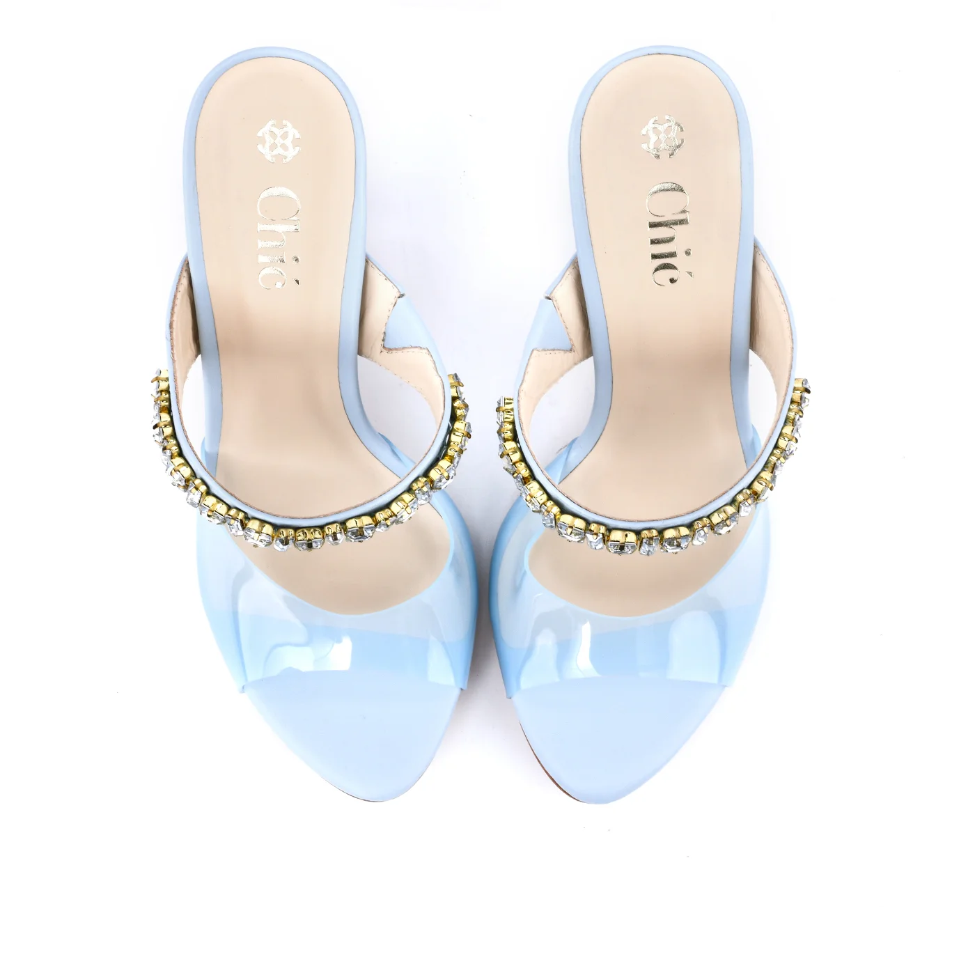Vinyl Slippers With Crystal Embellishment