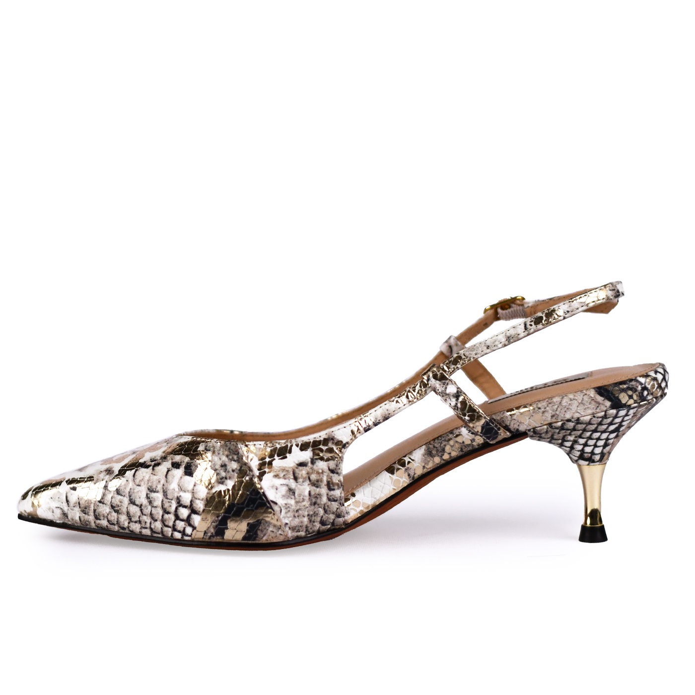 Metallic Medium Heel For Women