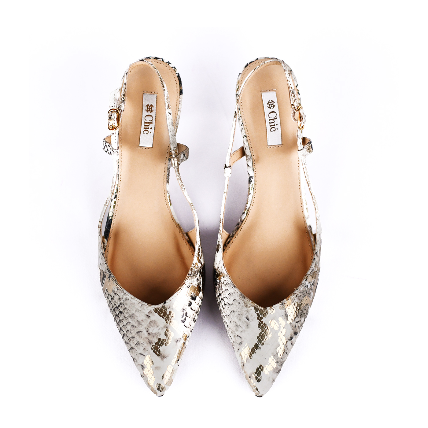 Metallic Medium Heel For Women