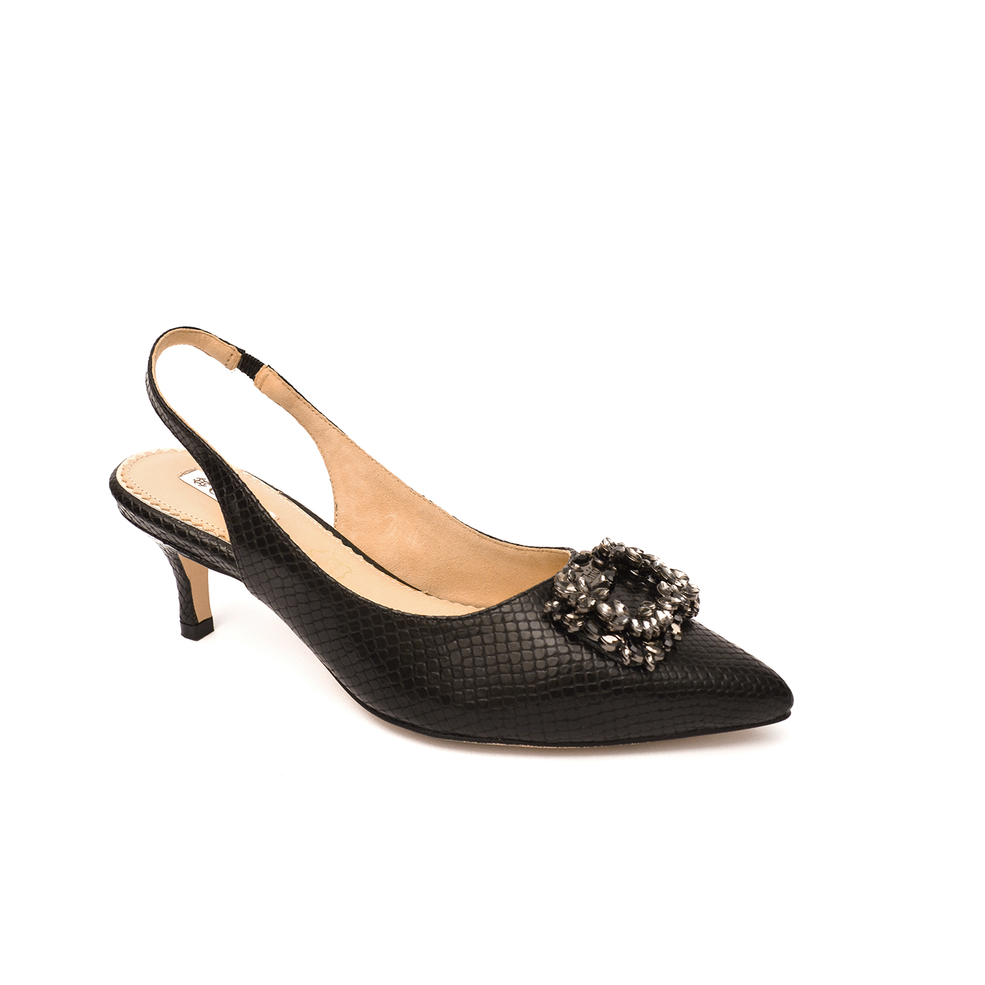 Lavish Slingback Pumps with Chic Crystal Accessory