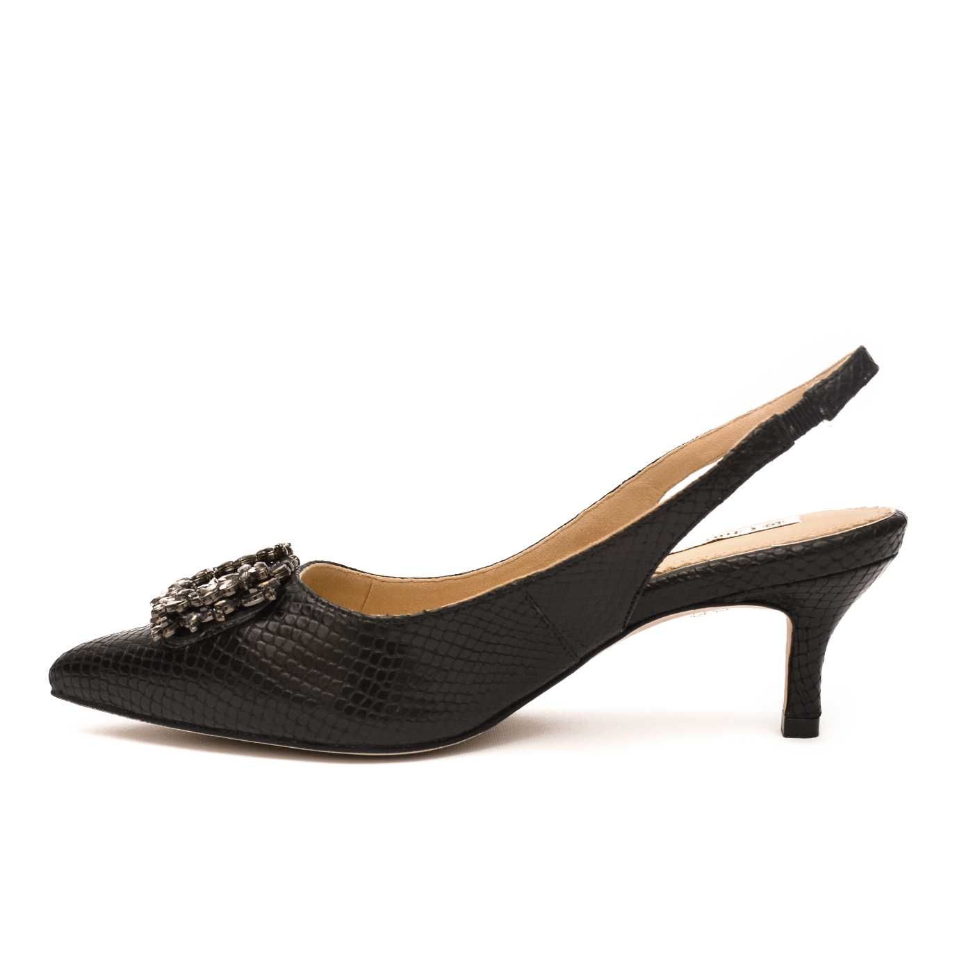 Lavish Slingback Pumps with Chic Crystal Accessory