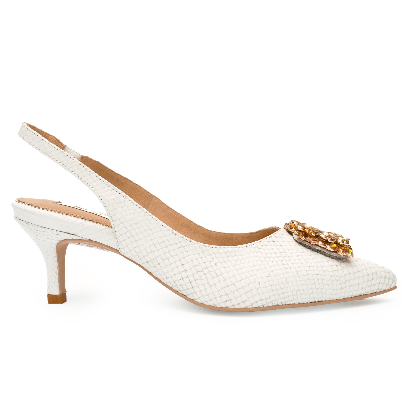 Lavish Slingback Pumps with Chic Crystal Accessory | Chic